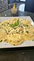 Creamy pasta entrée served at Cooley’s