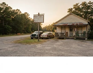 Generated sample of a small Southern roadside restaurant and front porch