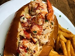 Prepared sandwich served with fries