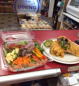Lunch selections at the deli counter