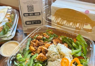 Fresh salad prepared at Ellington Depot