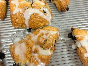 Rotating glazed scones