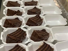 Chocolate cake slices