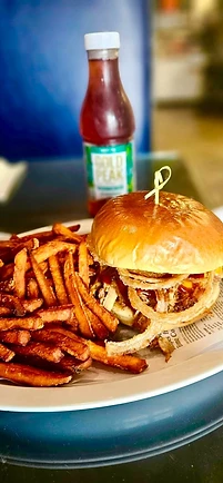 Cooley’s burger with fries