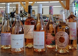 Rosé bottles in a recent Meadowbrook store display
