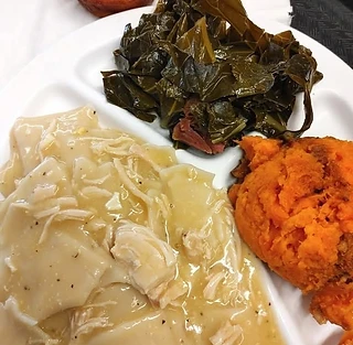 Southern lunch plate photographed by Sweet T’s Restaurant
