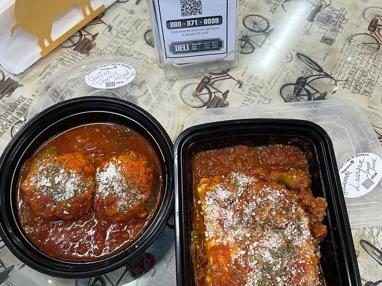 Prepared entrées ready to take home from Ellington Depot