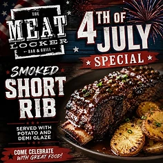 Smoked Short Rib promotional graphic from The Meat Locker