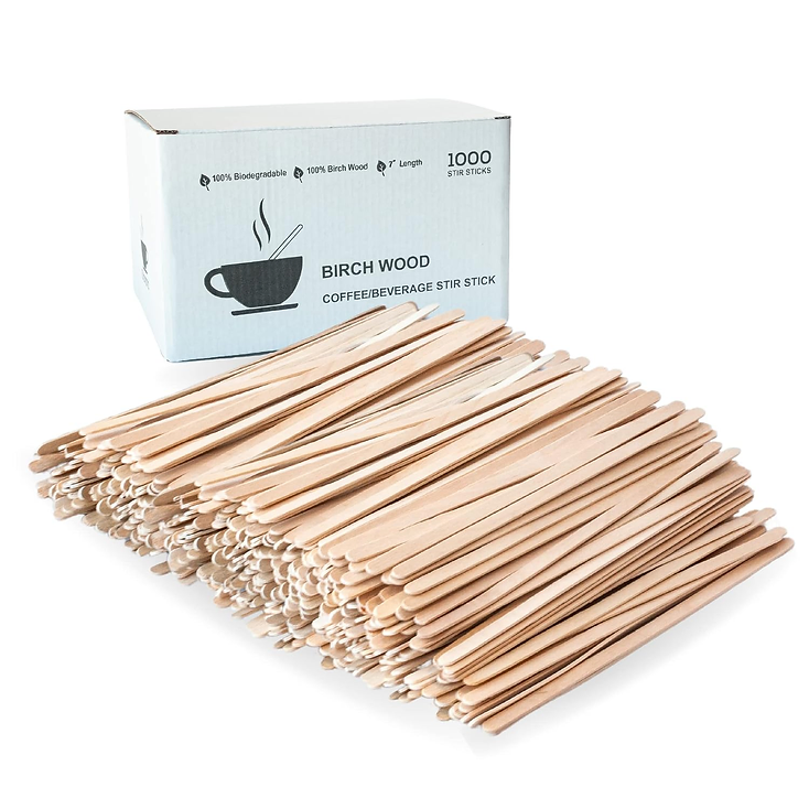 Birch Wood Coffee Stir Sticks 1000pk