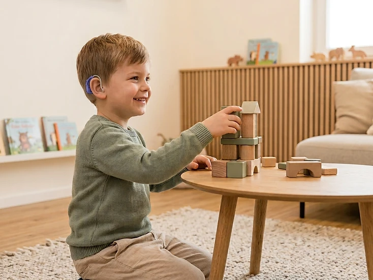 Platzhalter: natürliche Alltagssituation eines Kindes mit Hörsystem