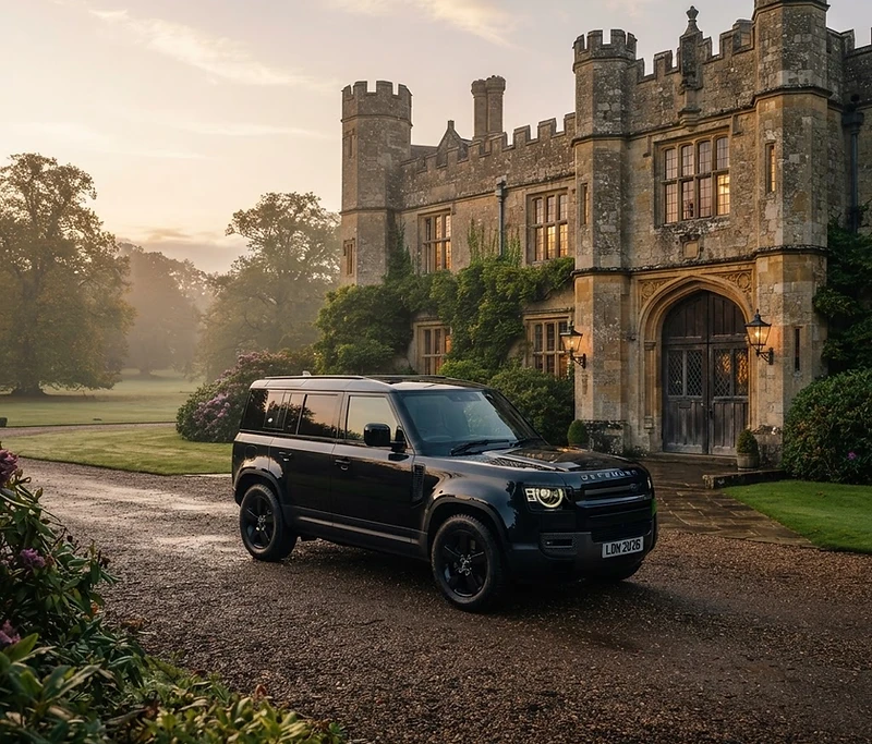 A luxury black SUV in a private underground garage