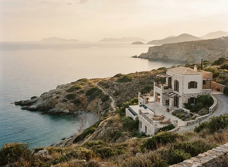 A quiet Mediterranean coastline in late September light