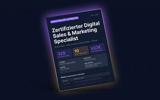 Zertifizierter Digital Sales & Marketing Specialist
