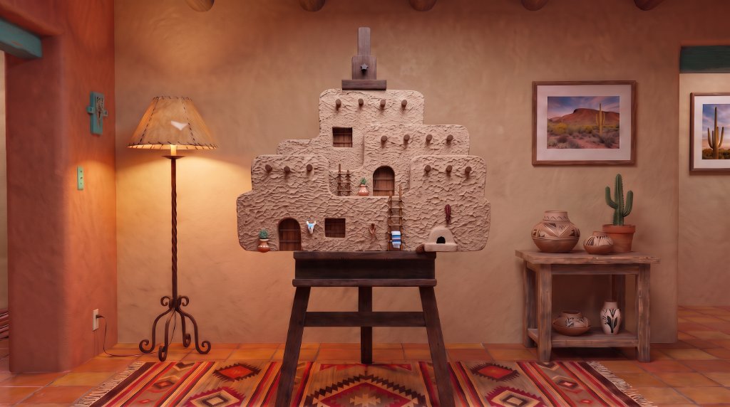 3D Adobe house wall hangings collection