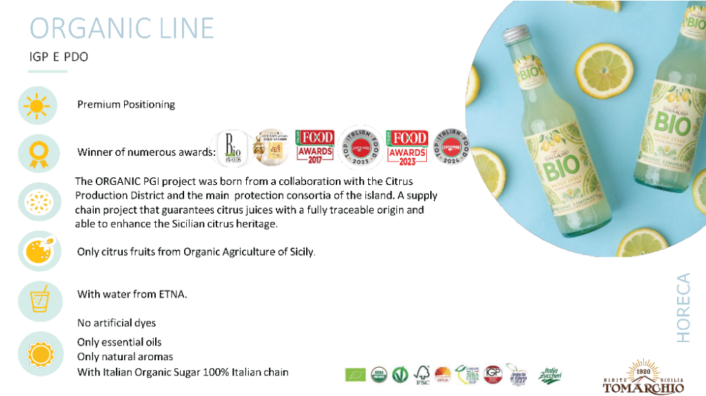 Tomarchio Organic Line features