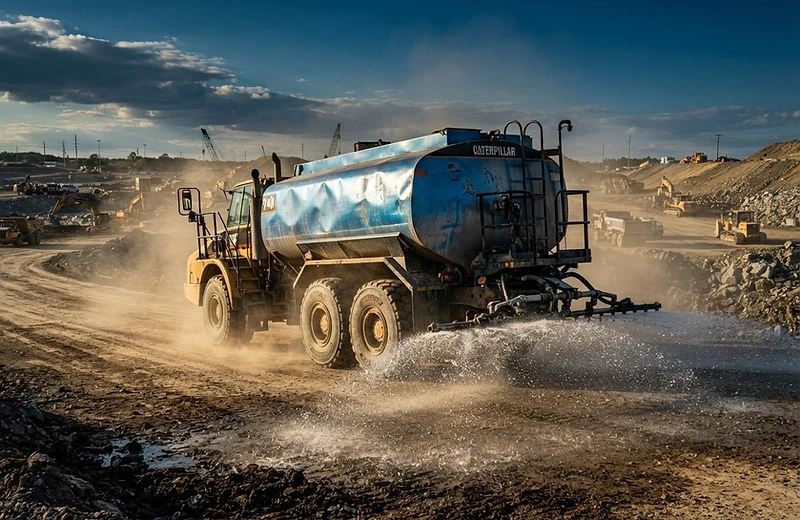 Stroud Plant Hire water cart on a civil construction site
