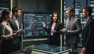 Equipo ejecutivo evaluando capacitación en inteligencia artificial para empresas