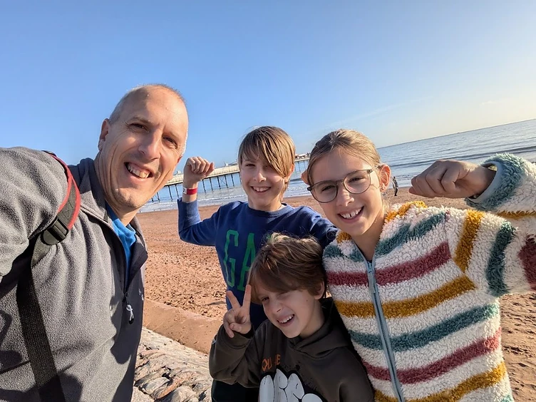 Family selfie at the beach