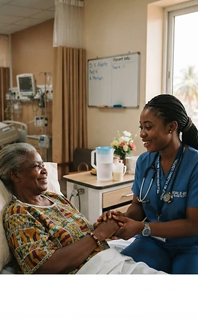 Healthcare professional caring for a patient