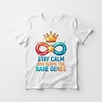 Stay Calm & Blame the Rare Genes Tee — front