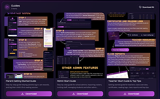 NovaRead Teacher Resources library with downloadable bookmarks