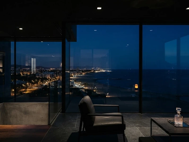 Costa de Castelldefels vista desde un interior arquitectónico