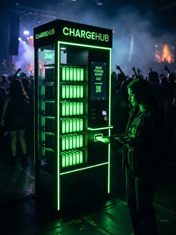 Rapid charging kiosk in a partner venue