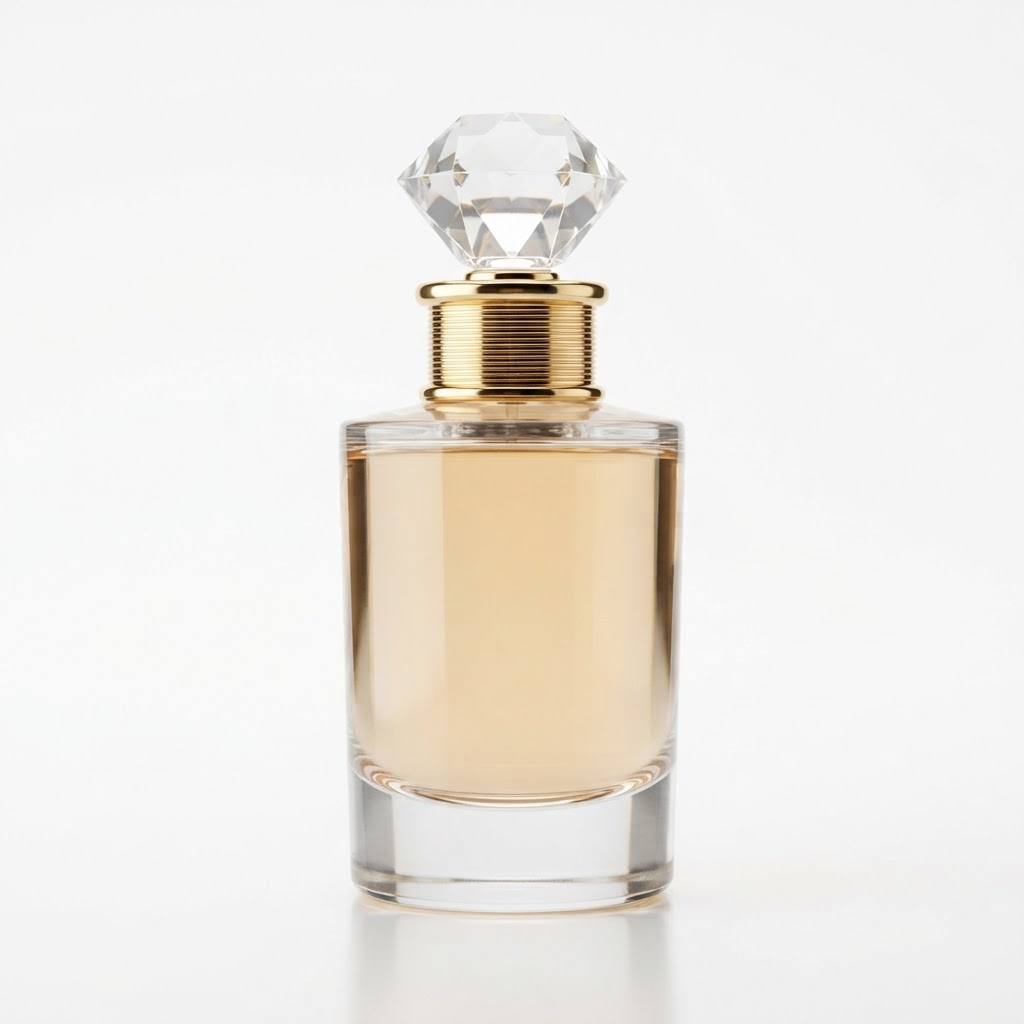 30ml/50ml Round Glass Perfume Bottle with Crystal Diamond Cap