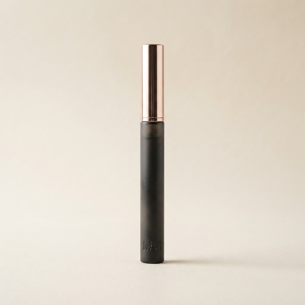 Matte Black Slim Cosmetic Casing with Rose Gold Cap