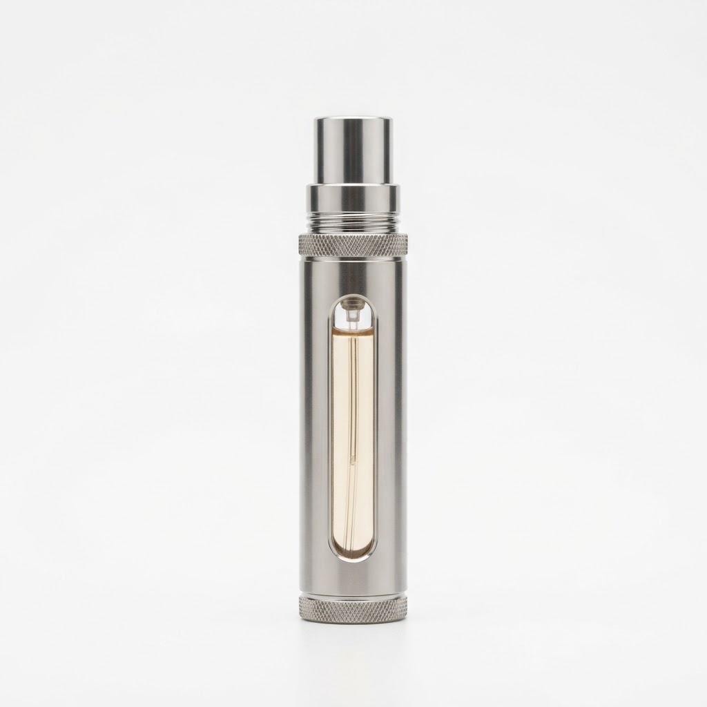 5ml Metal-Cased Glass Perfume Atomizer with Window