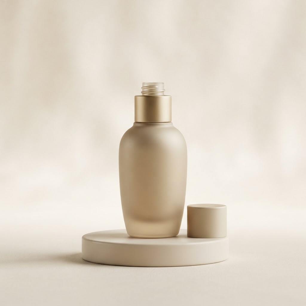 Oval Matte Glass Bottle with Screw Cap