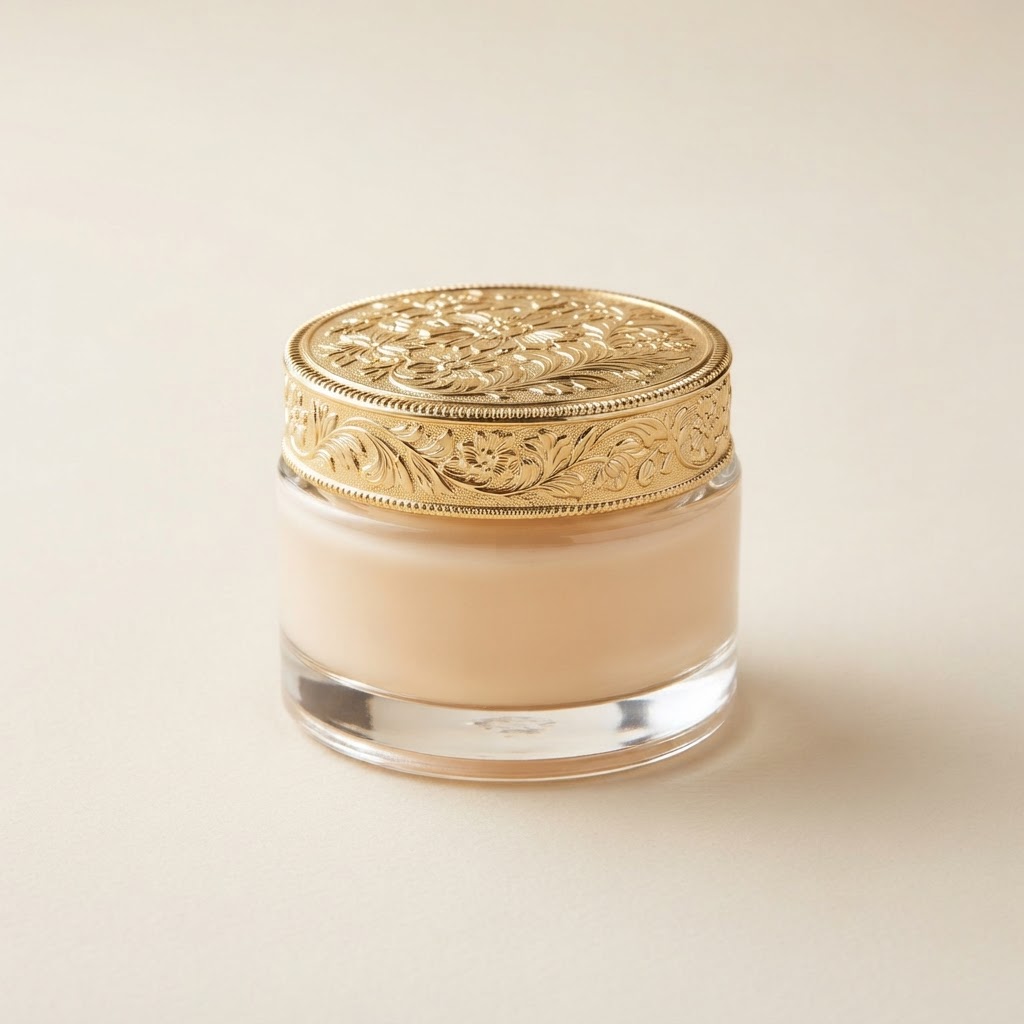 Embossed Gold Lid Jar