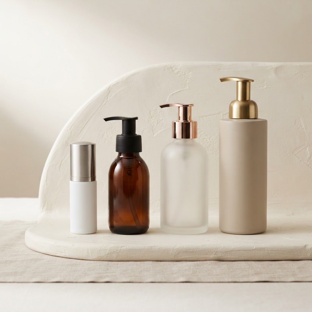 Assorted Design Glass and Plastic Bottle and Pump Series