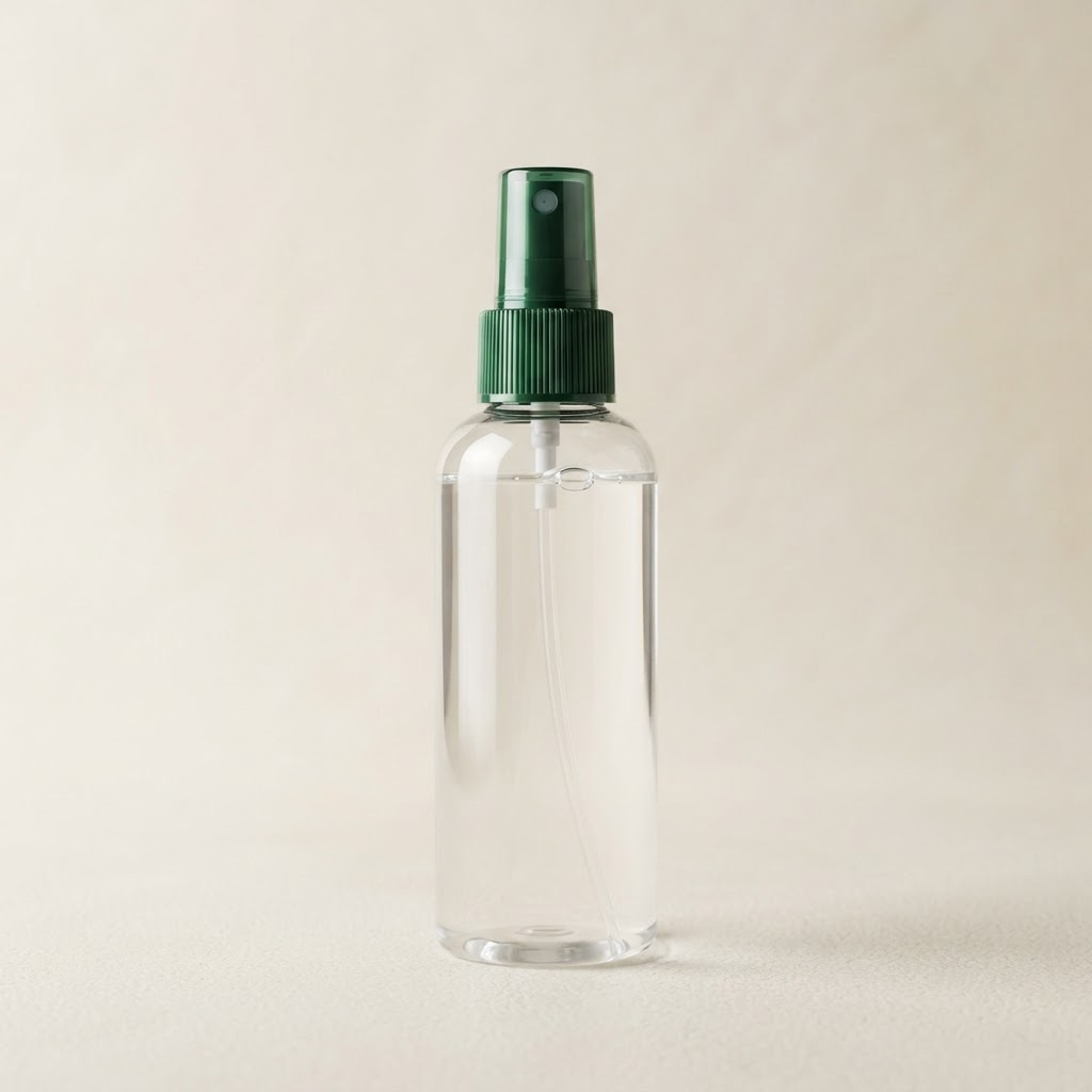 180ml Clear PET Bottle with Green Fine Mist Sprayer