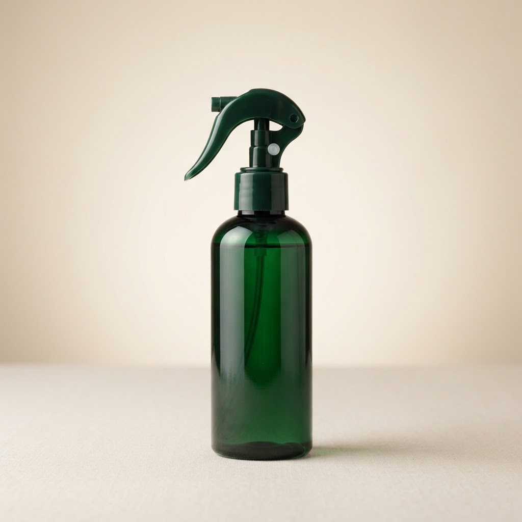 180ml Cylinder Green PET Bottle with Trigger Sprayer