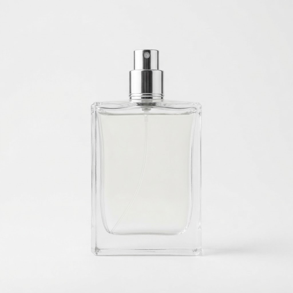 100ml Rectangular Glass Perfume Bottle with Silver Sprayer