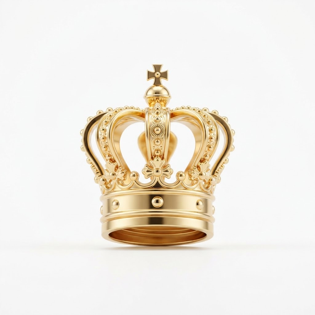 Crown-Shaped Perfume Bottle Cap - Gold Finish