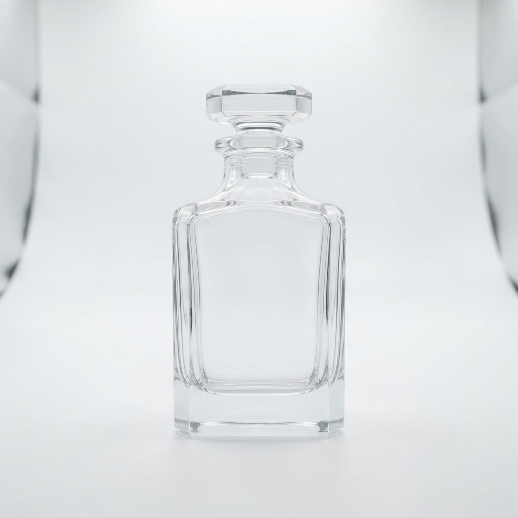 50ml Rectangular Glass Perfume Bottle with Faceted Stopper