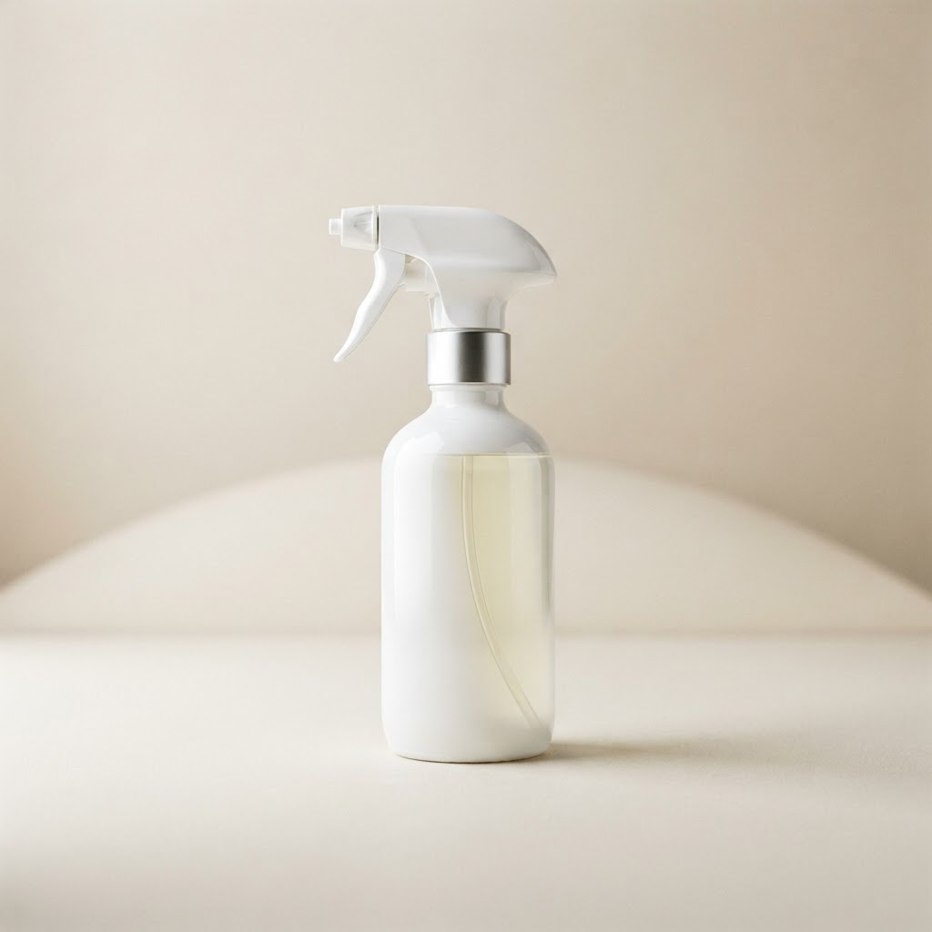 White PET Bottle with White Trigger Sprayer