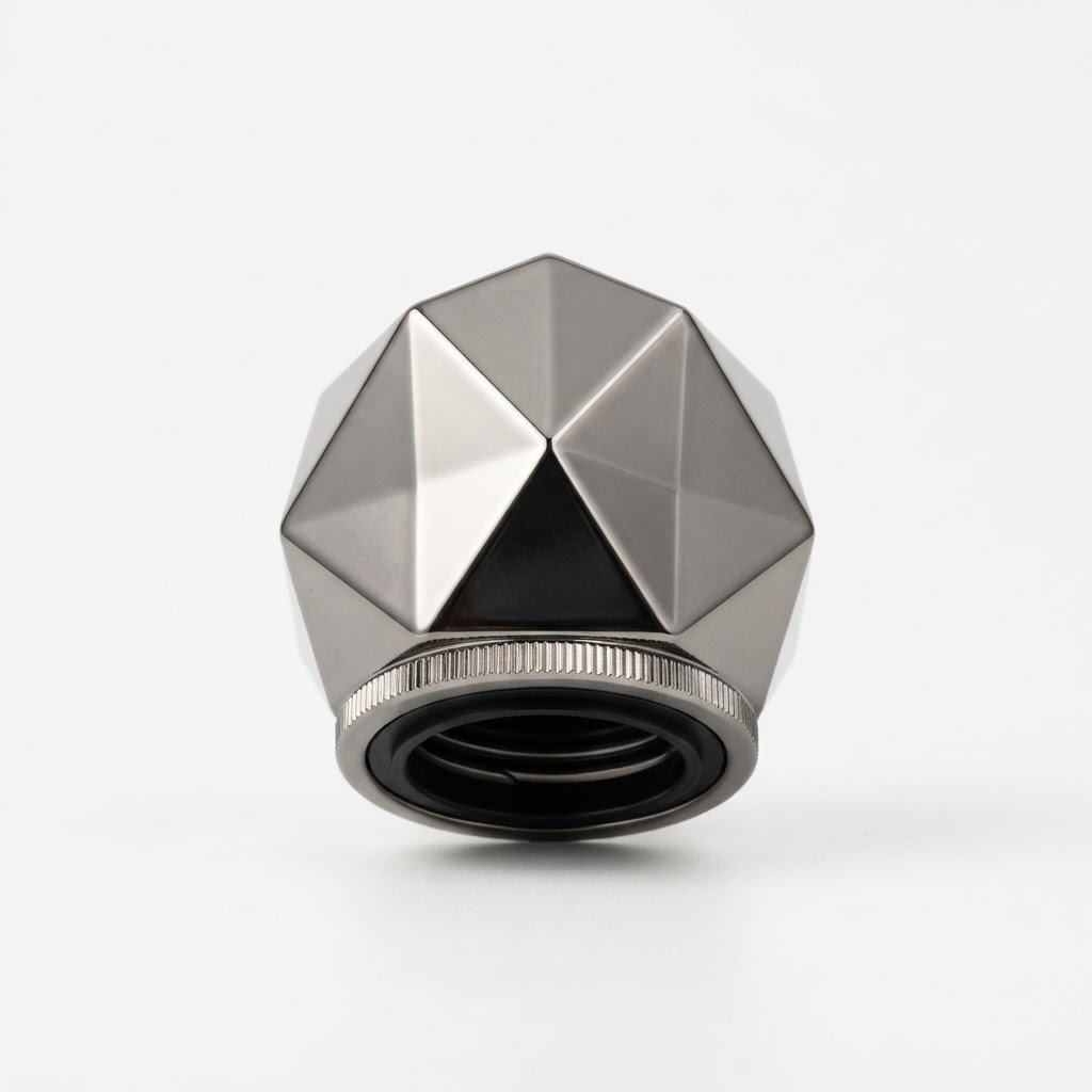 Geometric Faceted Perfume Bottle Cap - Gunmetal Finish
