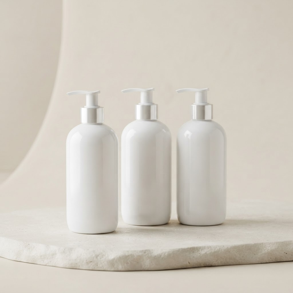 White Acrylic Pump Bottles