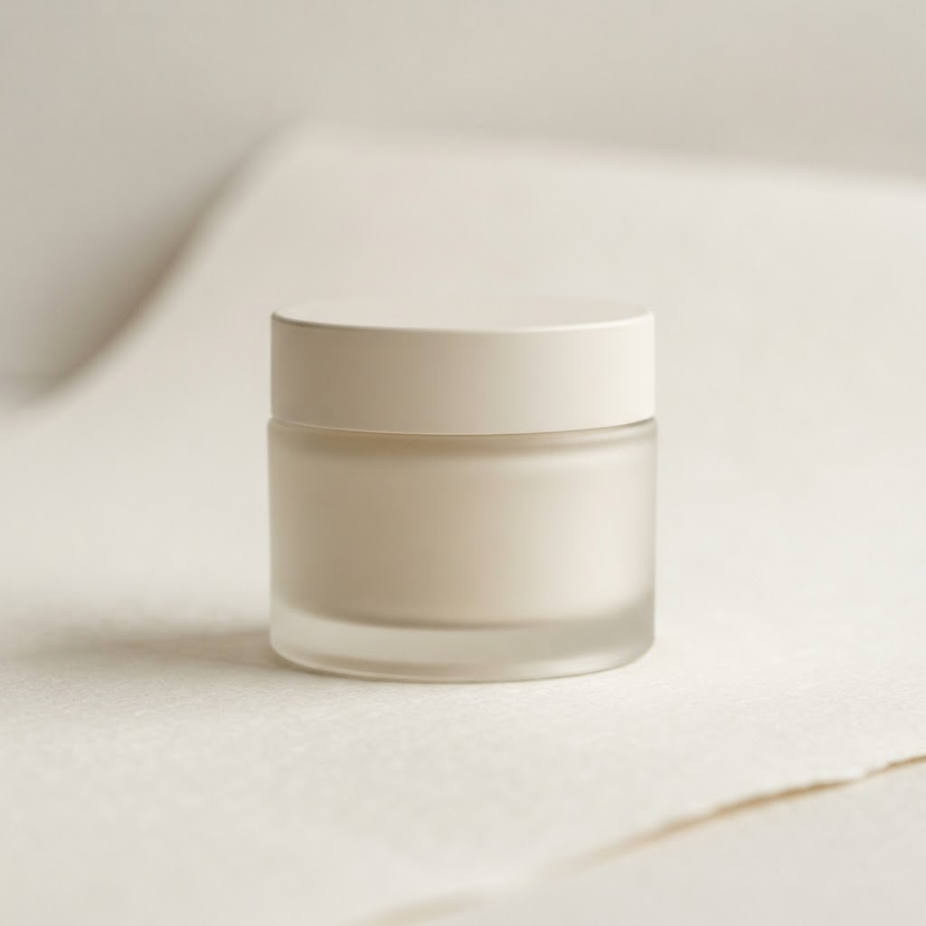 Round Matte Glass Jar with White Screw Lid