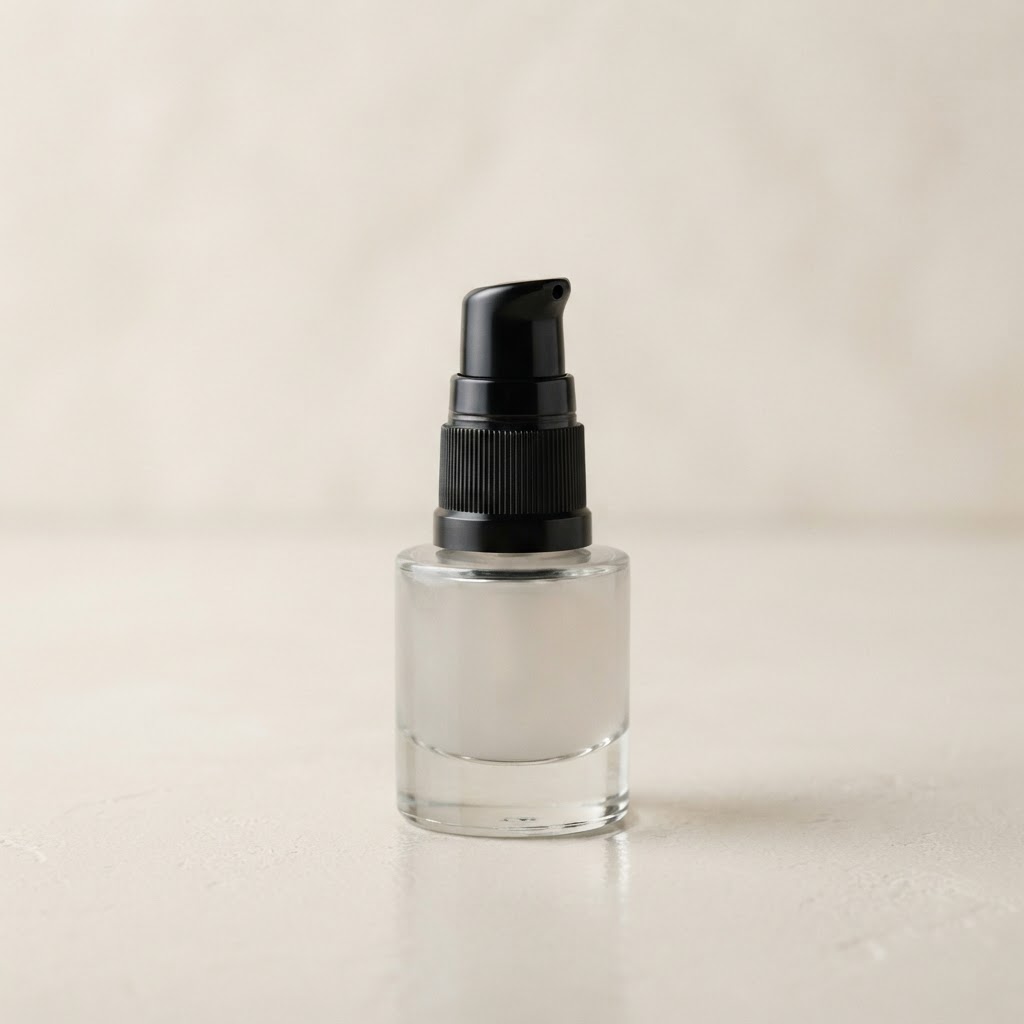 Round Glass Bottle with Black Treatment Pump