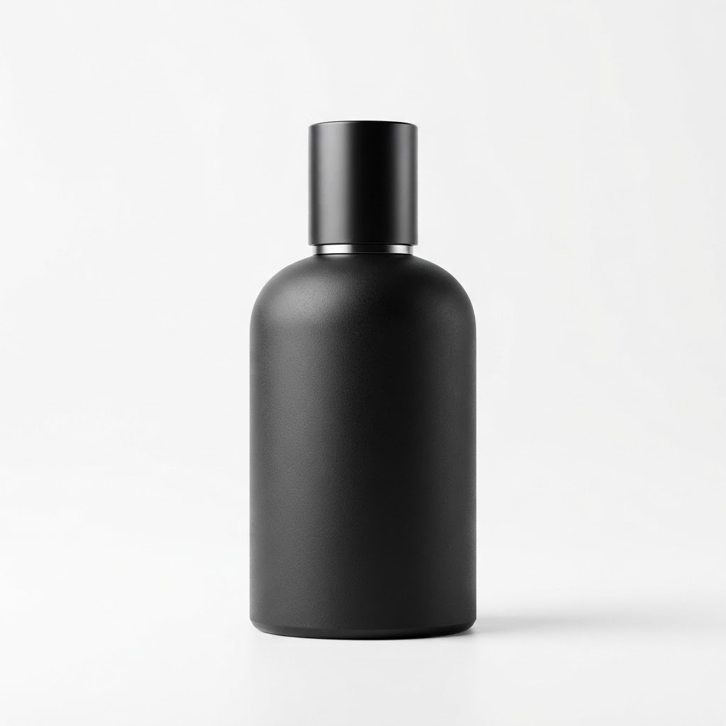 T6619 Matte Black Cylindrical Glass Perfume Bottle