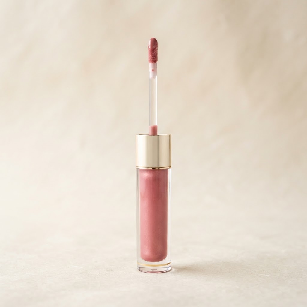 Clear Plastic Lip Gloss Tube with Gold Cap