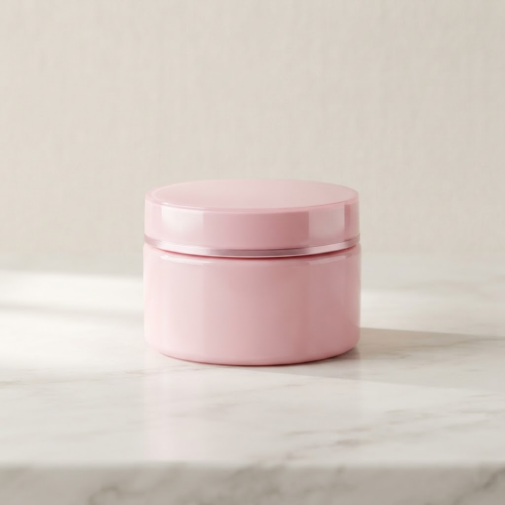 Round Pink PP Cosmetic Jar