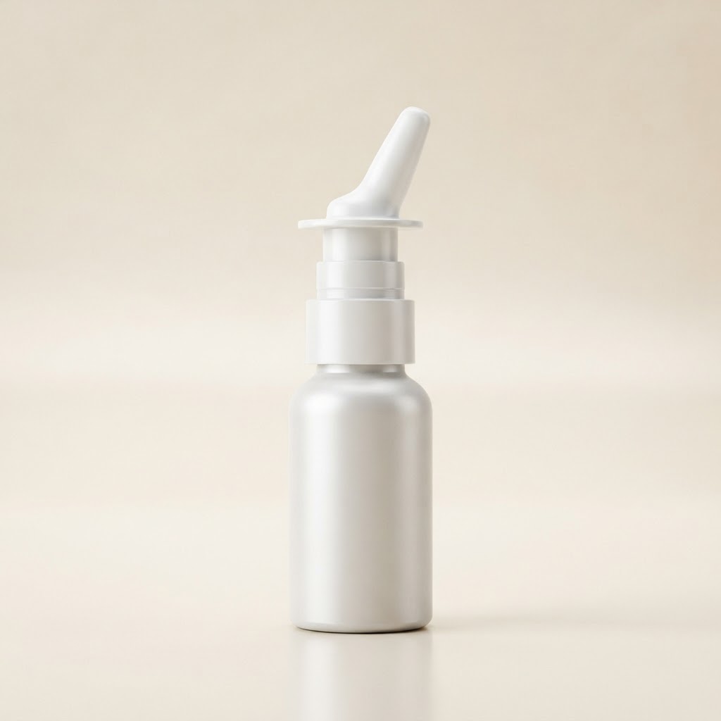 White PE Bottle with Nasal Spray Pump