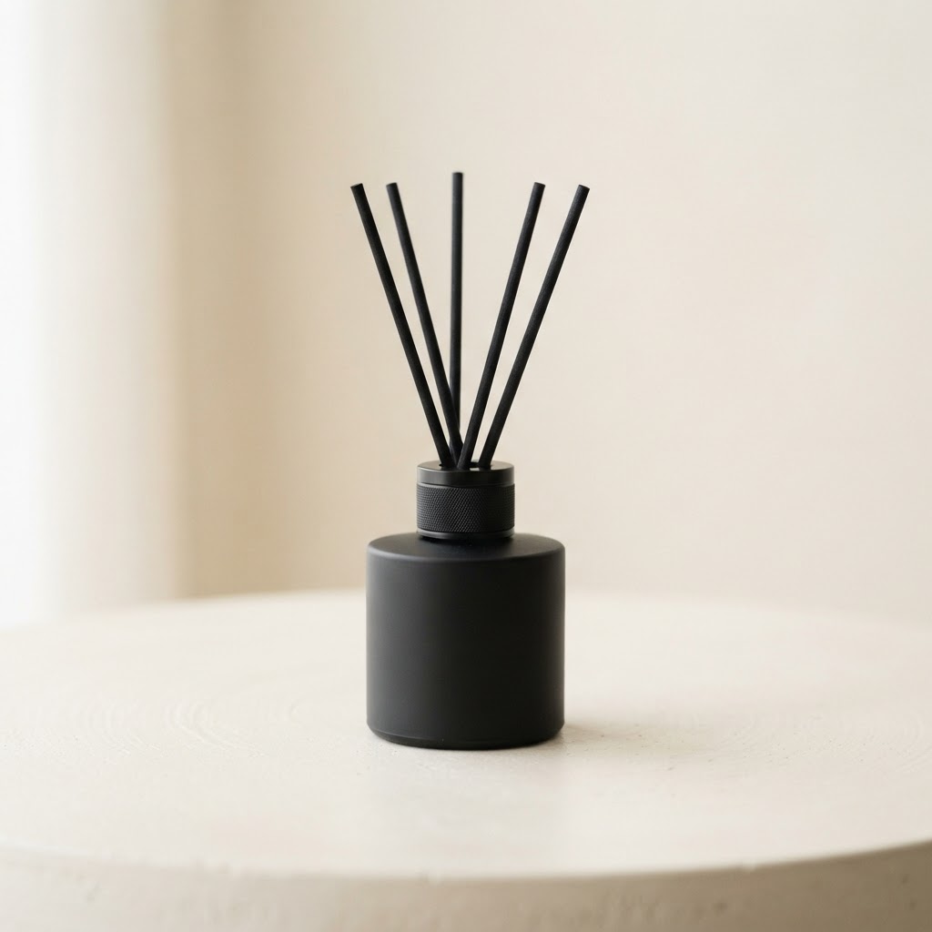 Matte Black Glass Reed Diffuser Bottle