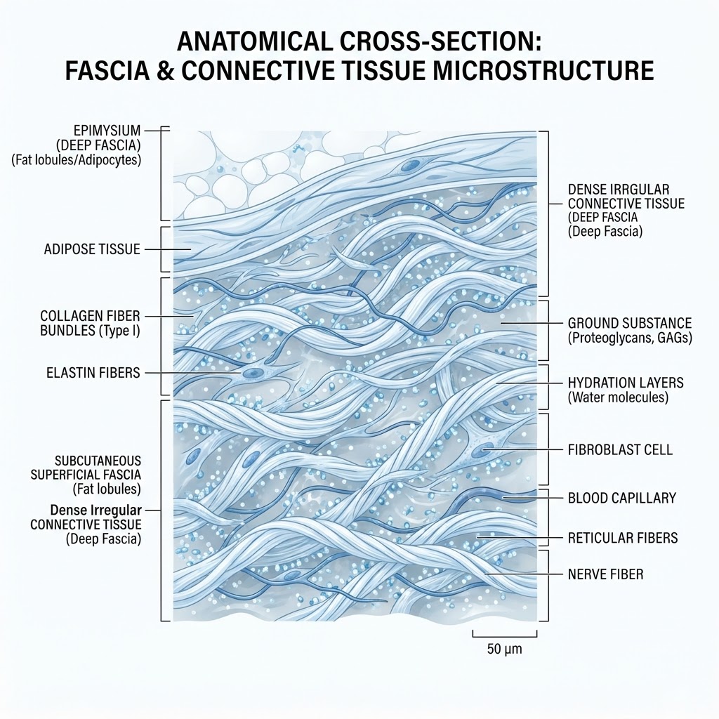 Anatomical illustration of fascia layers