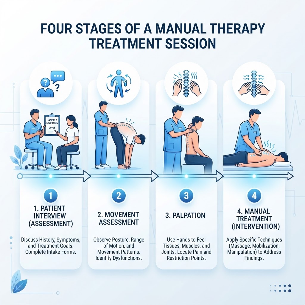 Step by step treatment session infographic